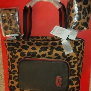 🔥SALE!🔥 COACH 3piece Travel / School Set...Leopard Print 💯AUTHENTIC